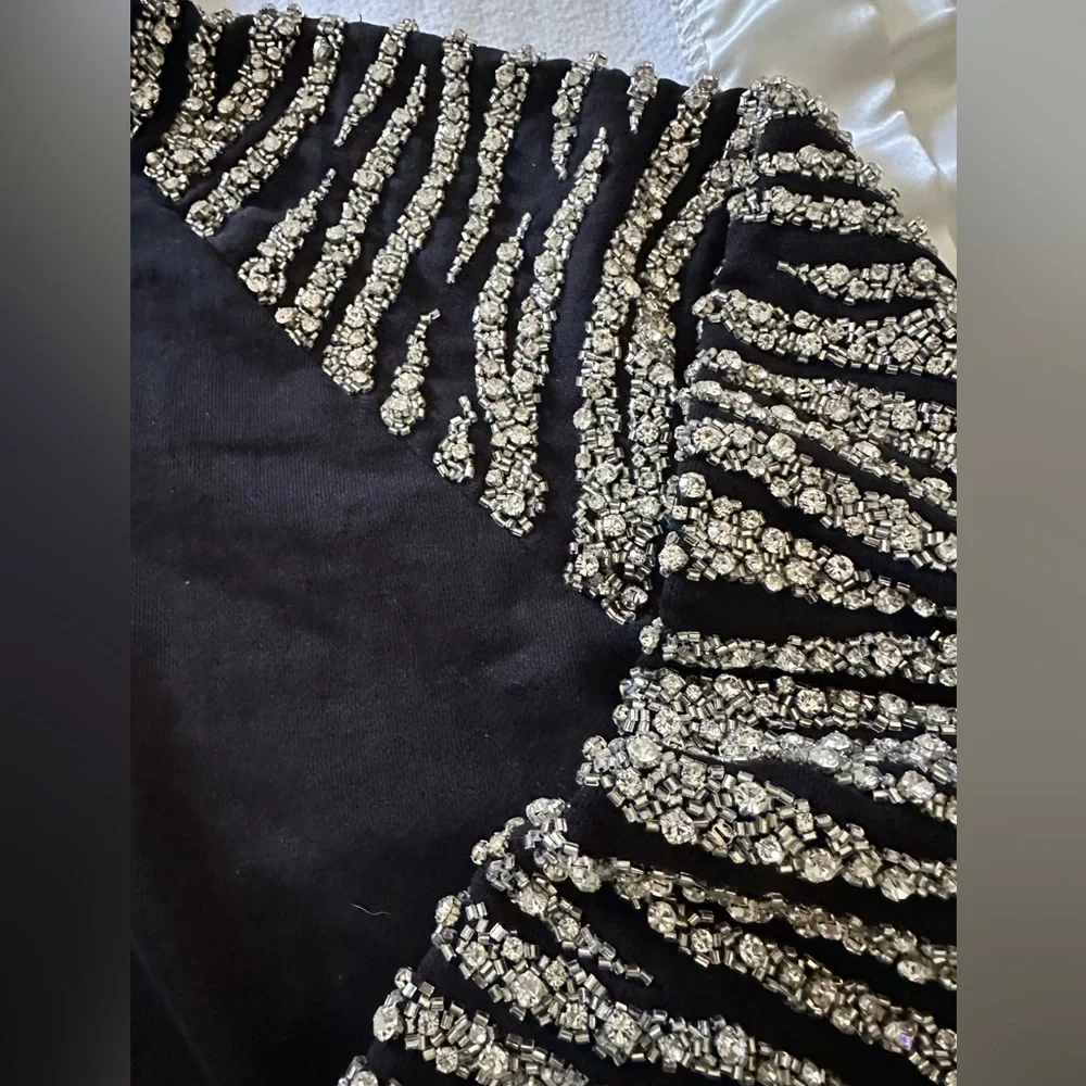 Retrofete Isa Black and Silver Sequin Women's Hoodie Top - Picture 10 of 14